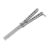 Stainless Steel Folding Knife Comb Styling Tools - tashnbeard