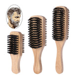 Men Double-Side Hair Brush Wooden Handle - tashnbeard