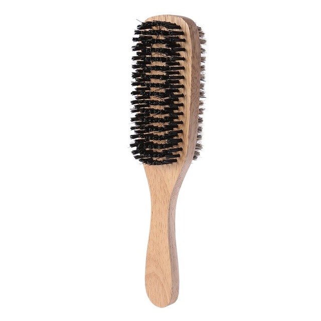 Men Double-Side Hair Brush Wooden Handle - tashnbeard