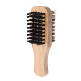 Men Double-Side Hair Brush Wooden Handle - tashnbeard
